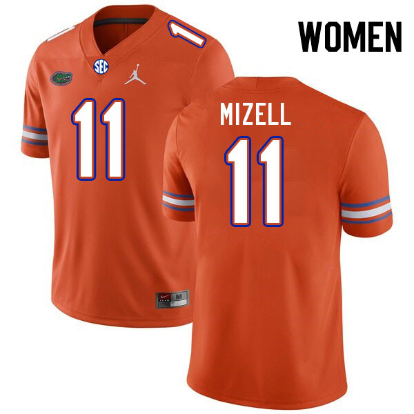 Women #11 Aidan Mizell Florida Gators College Football Jerseys Stitched-Orange